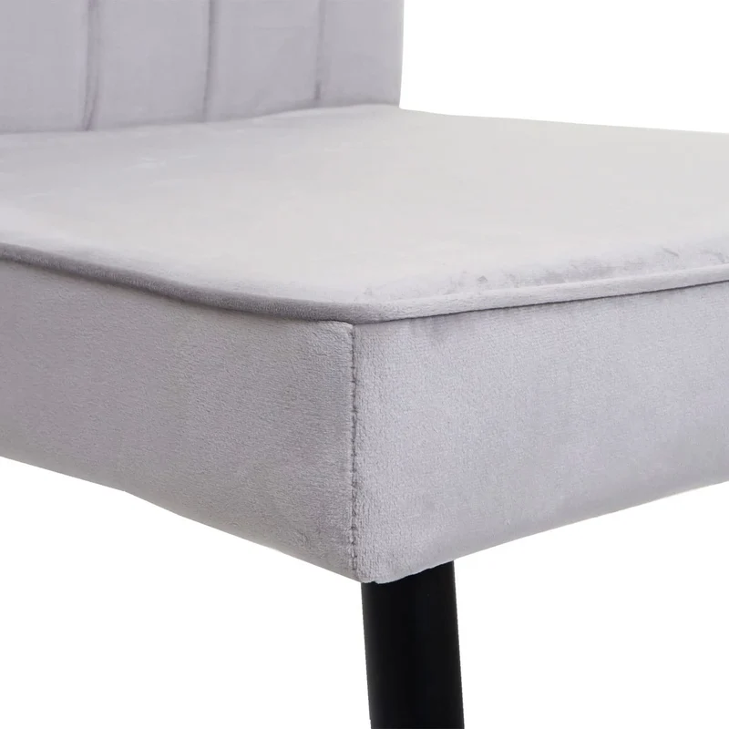 Ensemble de 2 chaises de salle à manger en velours gris clair pieds en métal CDS04475