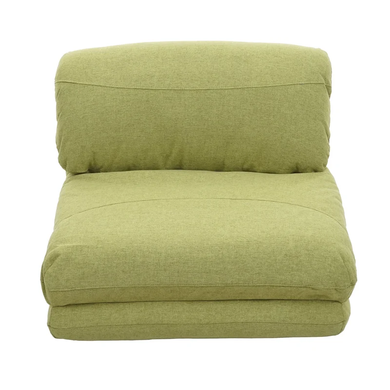 Matelas fauteuil-lit pliant fauteuil de relaxation dossier réglable tissu vert 04_0003100