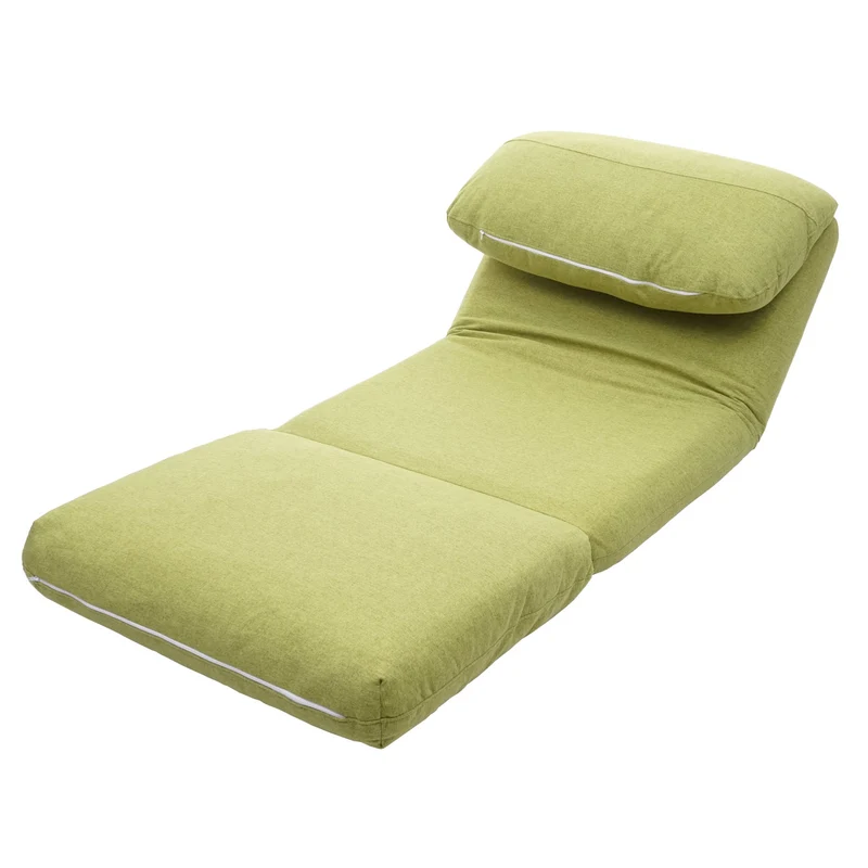 Matelas fauteuil-lit pliant fauteuil de relaxation dossier réglable tissu vert 04_0003100