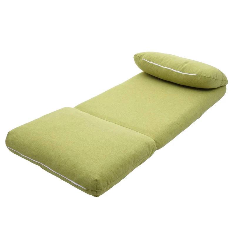 Matelas fauteuil-lit pliant fauteuil de relaxation dossier réglable tissu vert 04_0003100