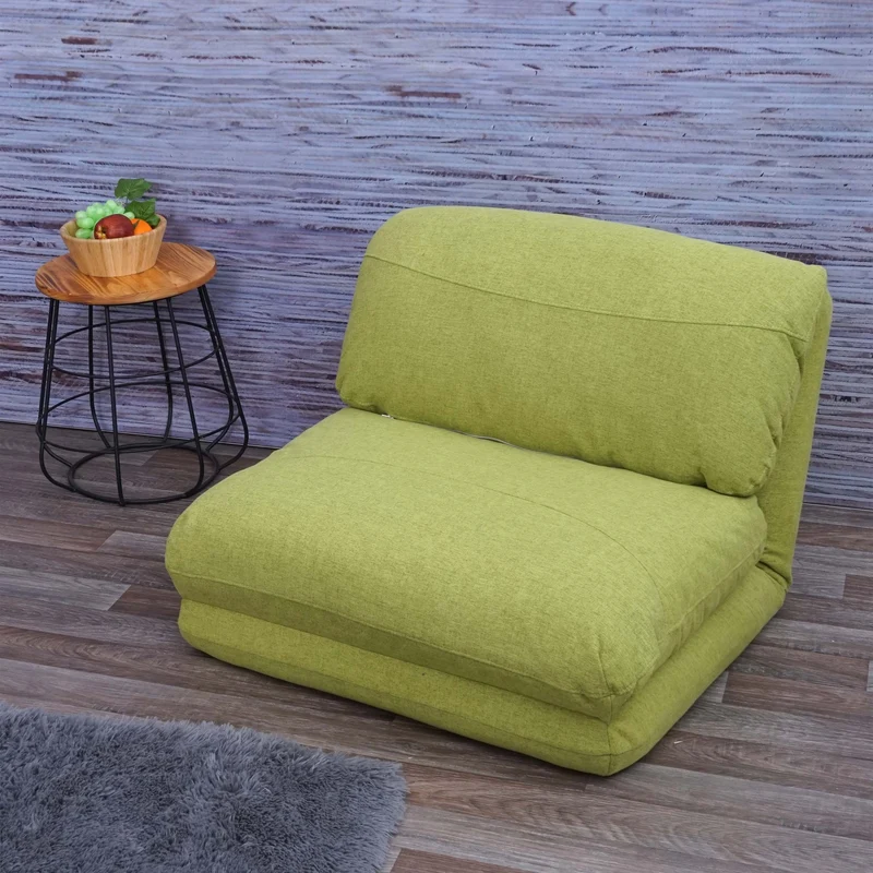 Matelas fauteuil-lit pliant fauteuil de relaxation dossier réglable tissu vert 04_0003100