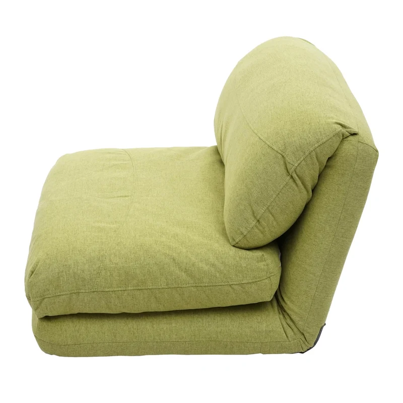 Matelas fauteuil-lit pliant fauteuil de relaxation dossier réglable tissu vert 04_0003100