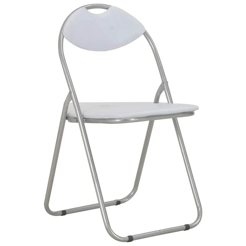 Lot de 4 chaises de salle à manger cuisine pliantes design simple synthétique blanc CDS021909