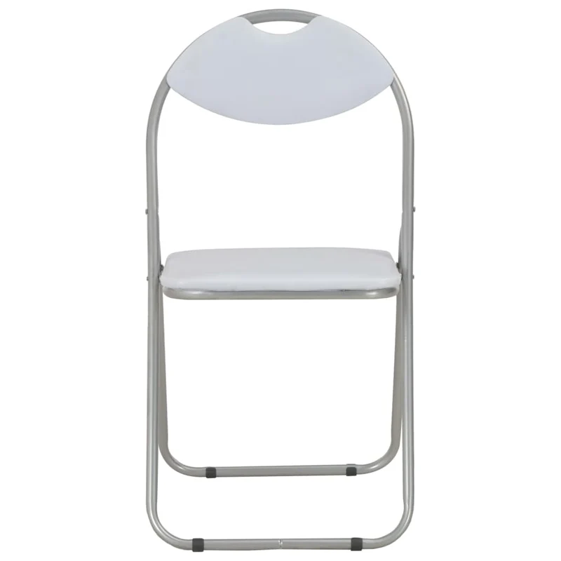 Lot de 4 chaises de salle à manger cuisine pliantes design simple synthétique blanc CDS021909