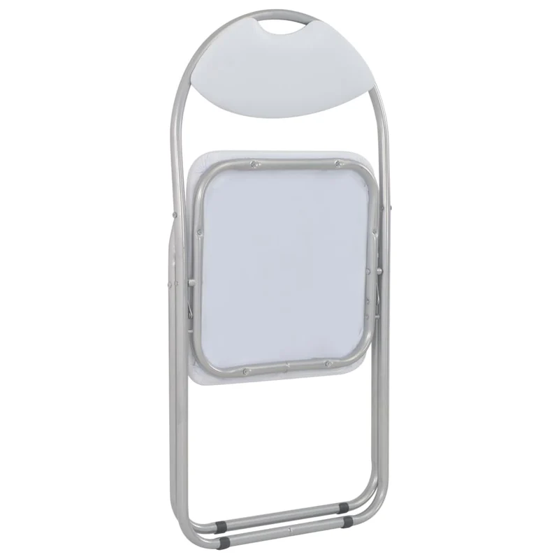 Lot de 4 chaises de salle à manger cuisine pliantes design simple synthétique blanc CDS021909