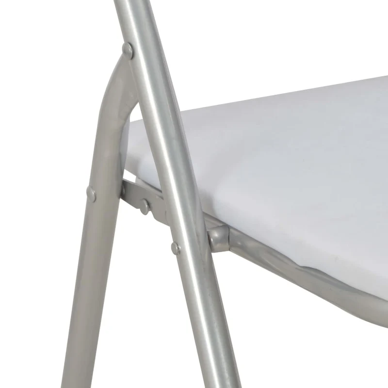 Lot de 4 chaises de salle à manger cuisine pliantes design simple synthétique blanc CDS021909