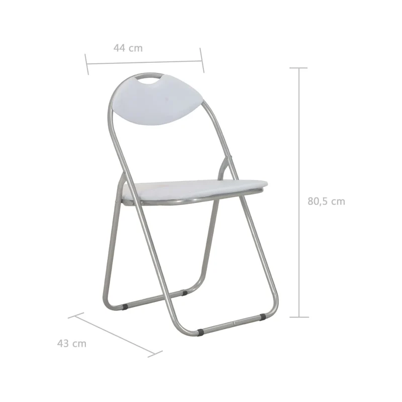 Lot de 4 chaises de salle à manger cuisine pliantes design simple synthétique blanc CDS021909