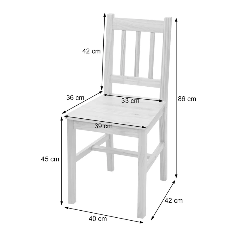 Ensemble de chaises et table de salle à manger style rustique en bois massif pin 04_0003065