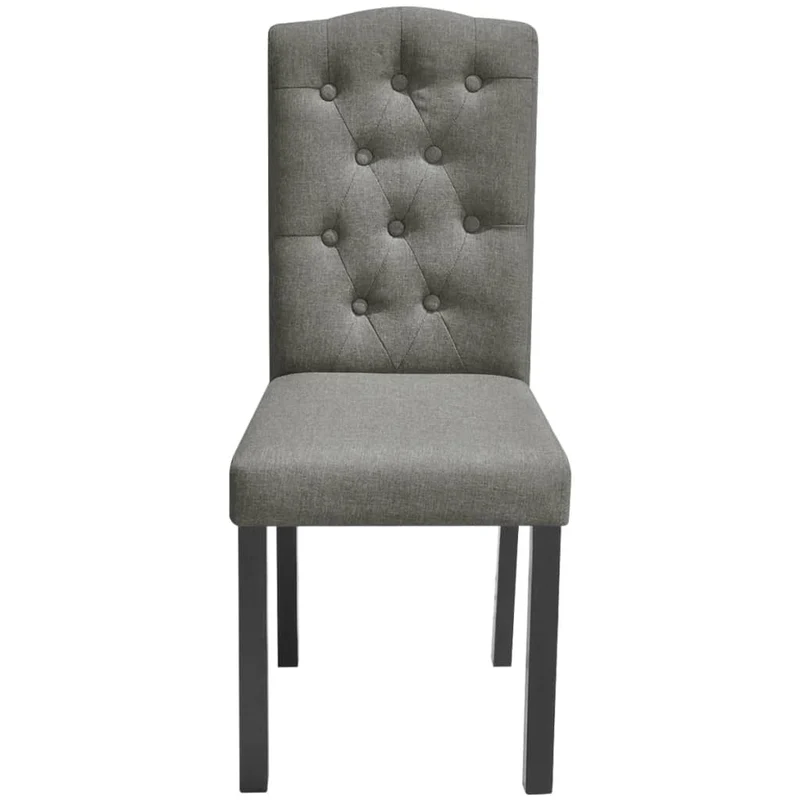 Lot de 4 chaises de salle à manger cuisine dossier capitonné pieds en bois gris tissu CDS021610