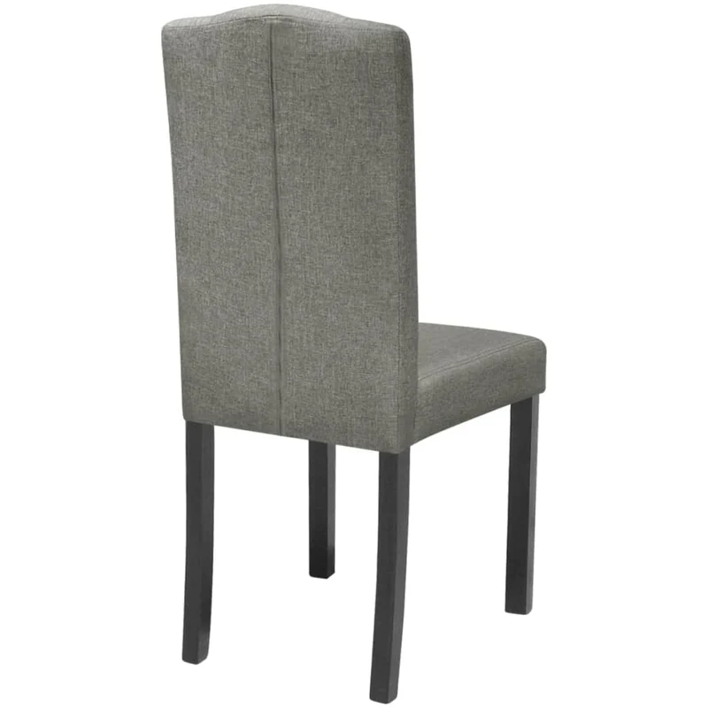 Lot de 4 chaises de salle à manger cuisine dossier capitonné pieds en bois gris tissu CDS021610