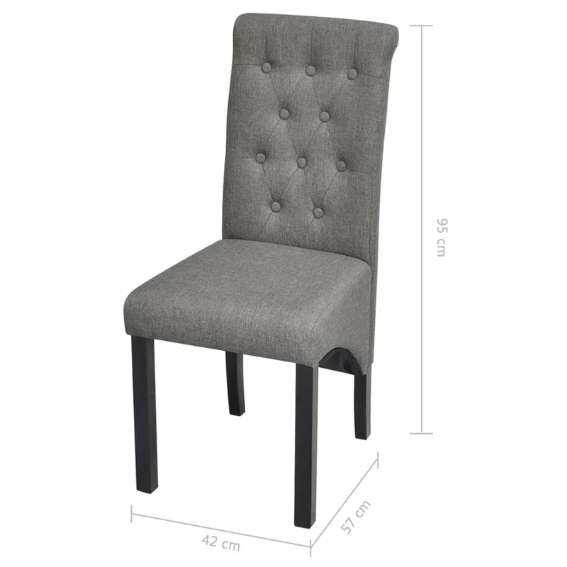 Lot de 2 chaises de salle à manger cuisine design moderne et confortable gris clair tissu CDS020476