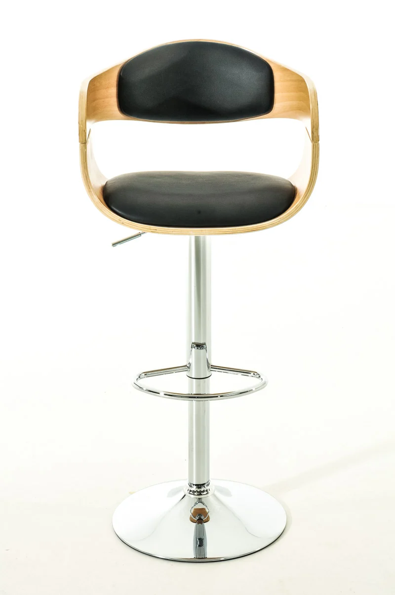 Tabouret de bar confortable design moderne en bois et synthétique noir 10_0001173