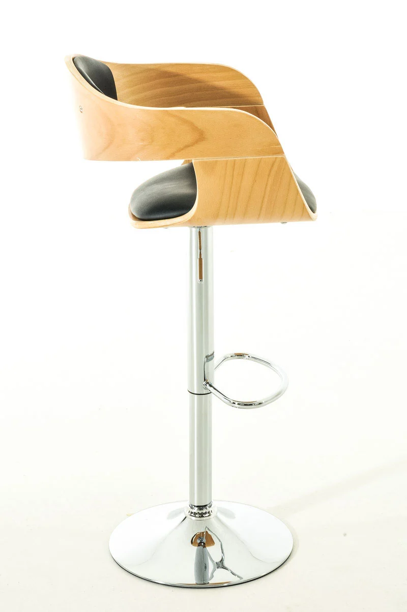 Tabouret de bar confortable design moderne en bois et synthétique noir 10_0001173