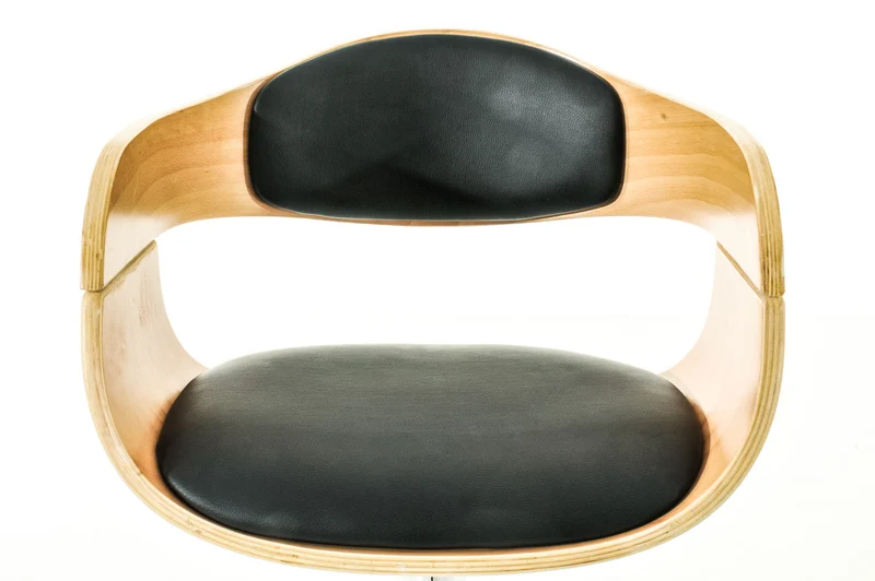 Tabouret de bar confortable design moderne en bois et synthétique noir 10_0001173