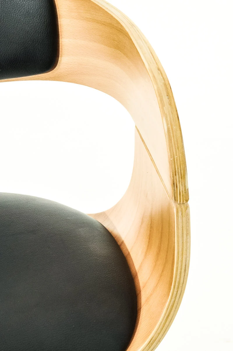 Tabouret de bar confortable design moderne en bois et synthétique noir 10_0001173