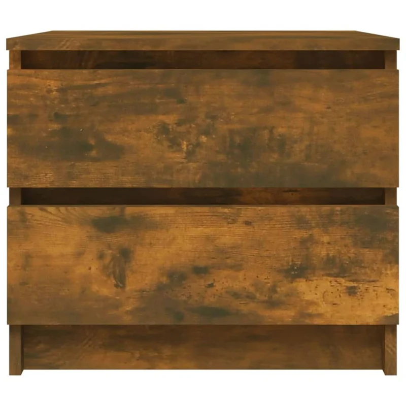 Table de chevet avec deux tiroirs 50 x 39 x 43,5 cm bois d'ingénierie marron DEC033665