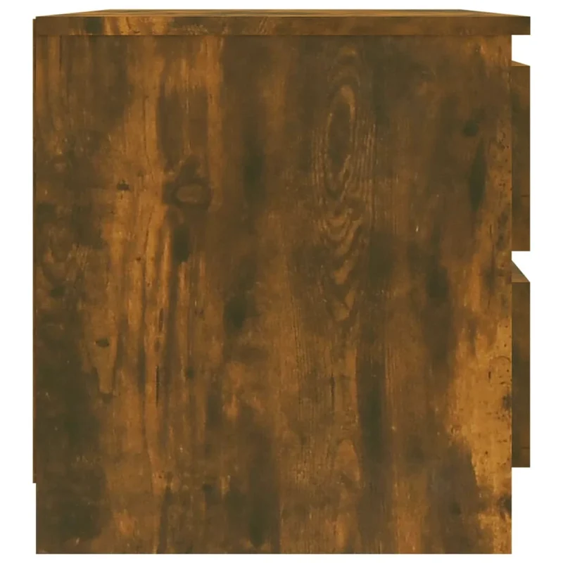 Table de chevet avec deux tiroirs 50 x 39 x 43,5 cm bois d'ingénierie marron DEC033665