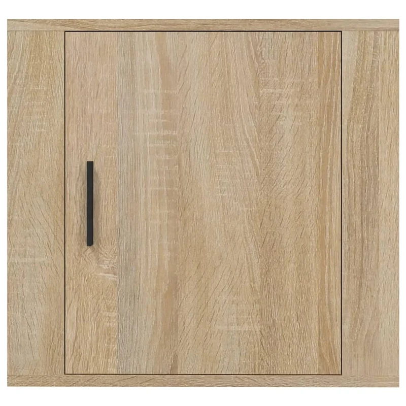 Lot de 2 tables de chevet murales compartiment avec porte 50 x 30 x 47 cm bois d'ingénierie couleur chêne DEC036074