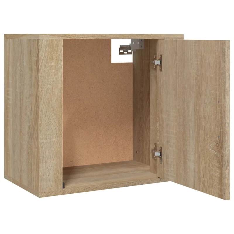 Lot de 2 tables de chevet murales compartiment avec porte 50 x 30 x 47 cm bois d'ingénierie couleur chêne DEC036074