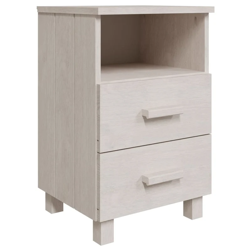 Lot de 2 tables de chevet avec deux tiroirs et compartiment ouvert 40 x 35 x 62 cm MDF blanc DEC036005