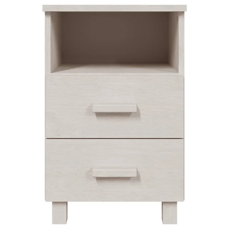 Lot de 2 tables de chevet avec deux tiroirs et compartiment ouvert 40 x 35 x 62 cm MDF blanc DEC036005