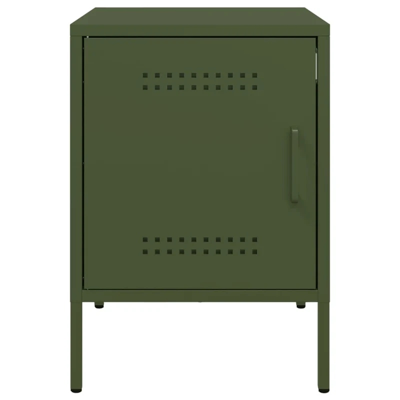 Lot de 2 tables de chevet avec compartiment porte 36 x 39 x 50,5 cm acier vert DEC035766