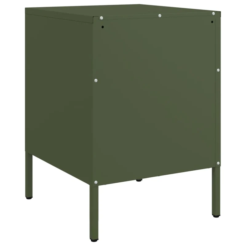 Lot de 2 tables de chevet avec compartiment porte 36 x 39 x 50,5 cm acier vert DEC035766
