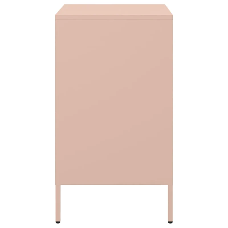 Lot de 2 tables de chevet avec 2 compartiments 36 x 39 x 68 cm acier rose DEC035637