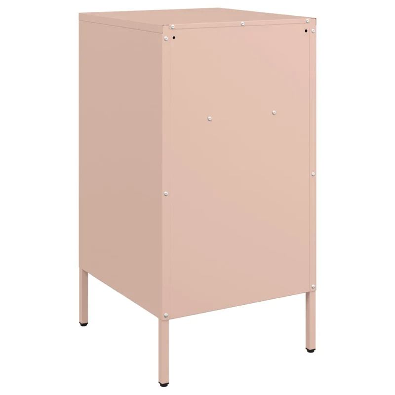 Lot de 2 tables de chevet avec 2 compartiments 36 x 39 x 68 cm acier rose DEC035637