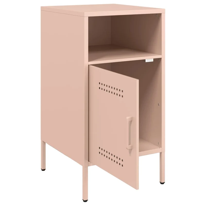 Lot de 2 tables de chevet avec 2 compartiments 36 x 39 x 68 cm acier rose DEC035637