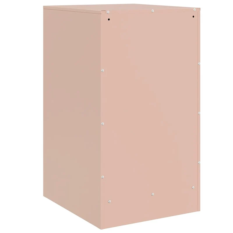 Lot de 2 tables de chevet avec 3 tiroirs 34,5 x 39 x 62 cm acier rose DEC035625