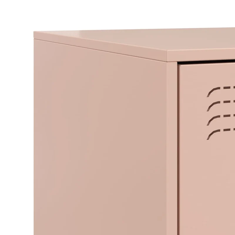 Lot de 2 tables de chevet avec 3 tiroirs 34,5 x 39 x 62 cm acier rose DEC035625