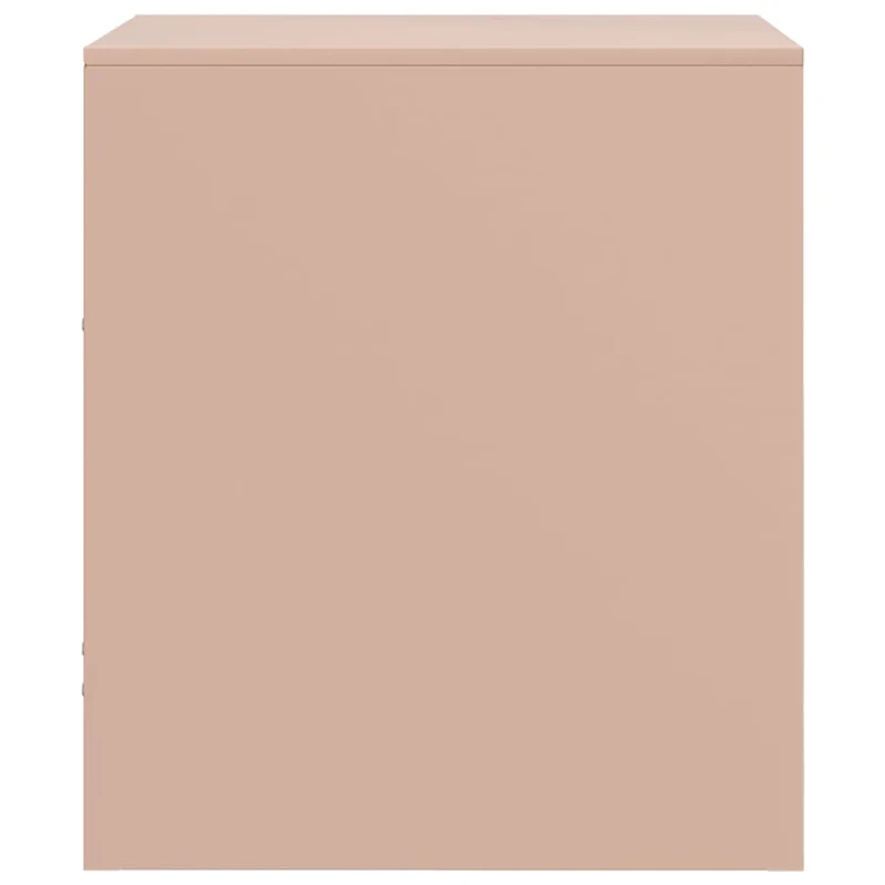 Lot de 2 tables de chevet avec tiroir et compartiment ouvert 34,5 x 39 x 44 cm acier rose DEC035622