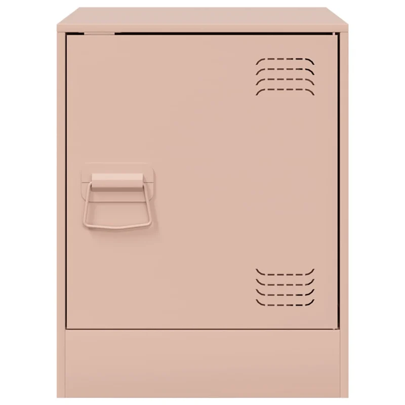 Lot de 2 tables de chevet compartiment avec porte 34,5 x 39 x 44 cm acier rose DEC035621