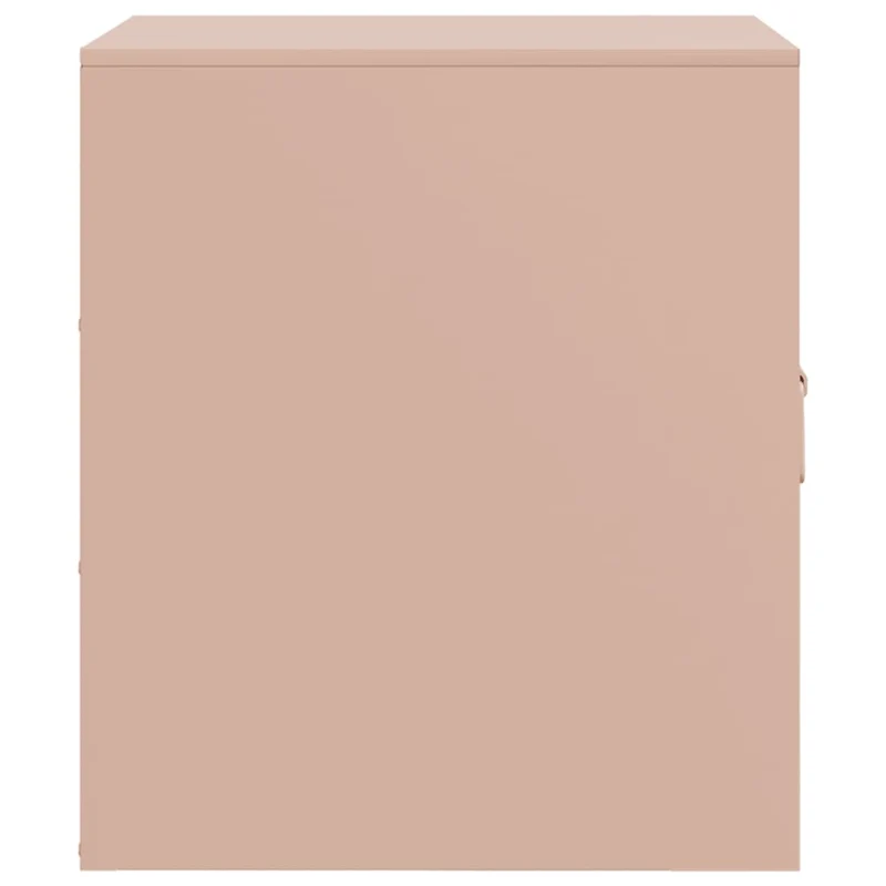 Lot de 2 tables de chevet compartiment avec porte 34,5 x 39 x 44 cm acier rose DEC035621