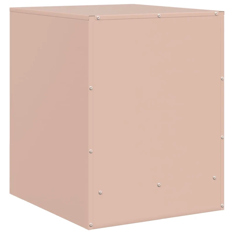 Lot de 2 tables de chevet compartiment avec porte 34,5 x 39 x 44 cm acier rose DEC035621