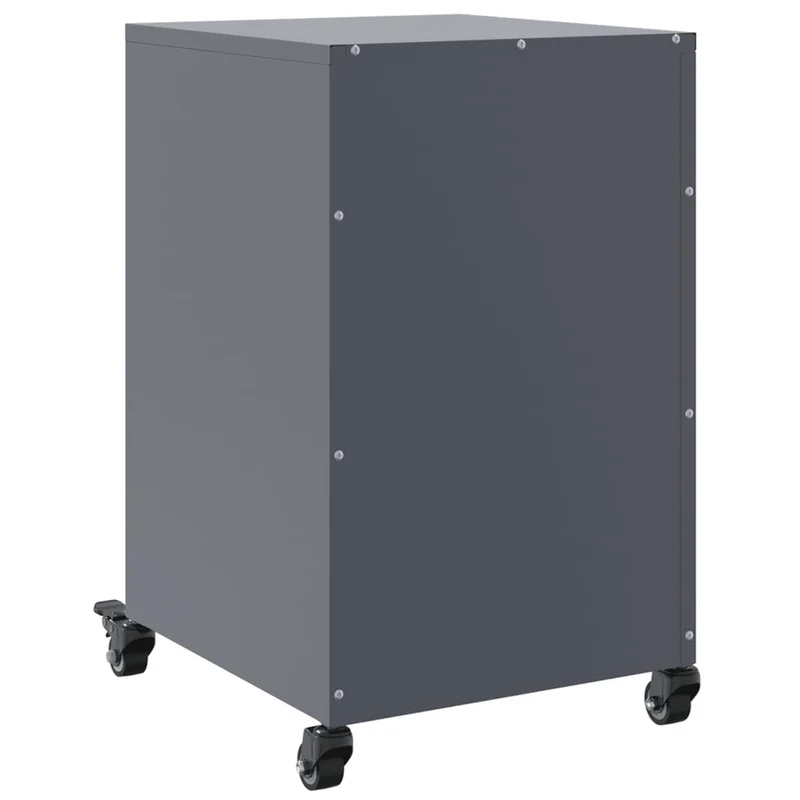 Table de chevet sur roulettes avec 3 tiroirs 36 x 39 x 59 cm acier anthracite DEC033099