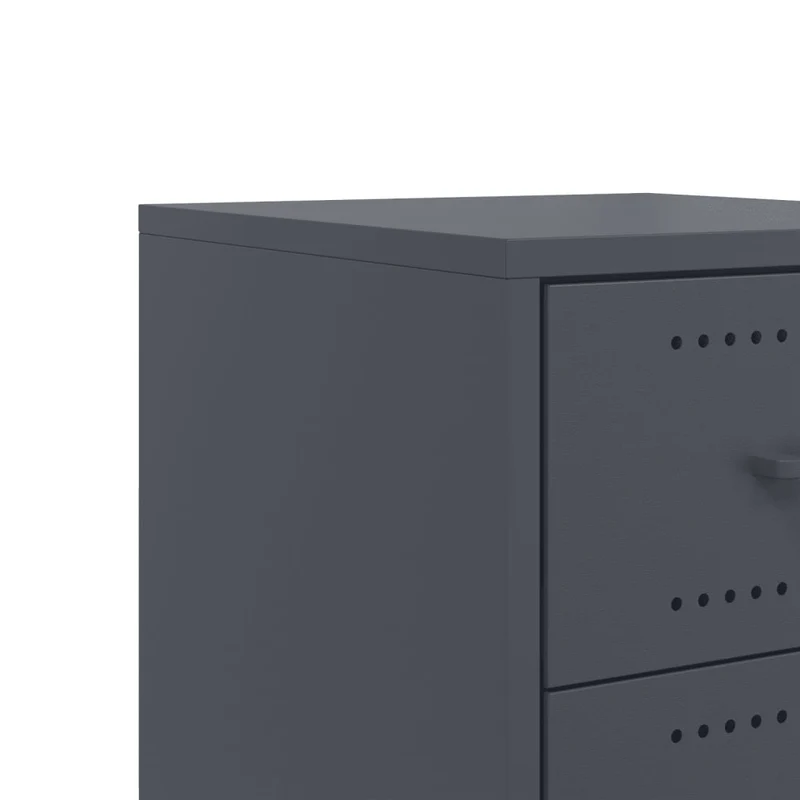Table de chevet sur roulettes avec 3 tiroirs 36 x 39 x 59 cm acier anthracite DEC033099