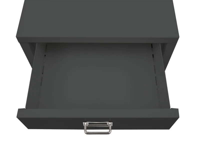 Caisson à tiroirs meuble de bureau 75 x 40 x 41 cm 5 tiroirs en métal gris foncé 04_0008270