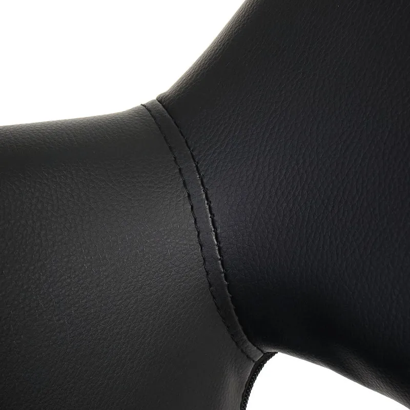 Chaise de salle à manger bureau visiteur design rétro en synthétique noir pied en bois clair 04_0002137