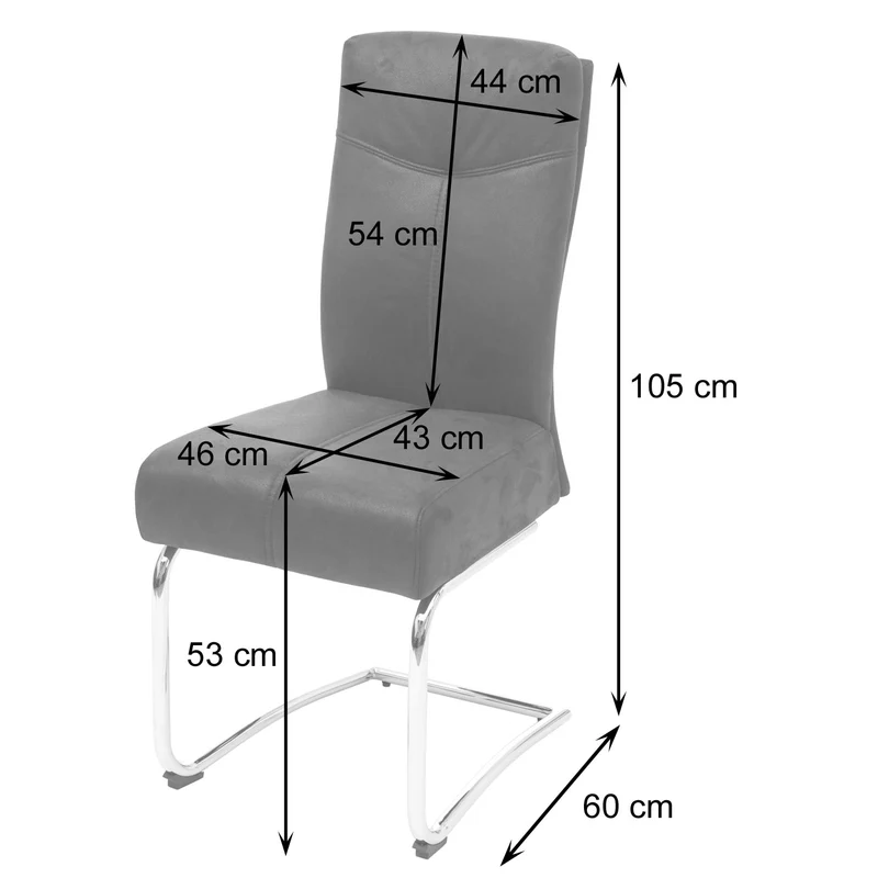 Lot de 2 chaises de salle à manger confortable et moderne en textile aspect daim gris 04_0000406