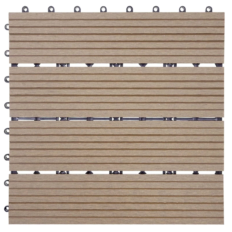Dalles de terrasse x11 aspect bois en WPC 30x30cm clipsable 1m² balcon jardin extérieur 04_0005491