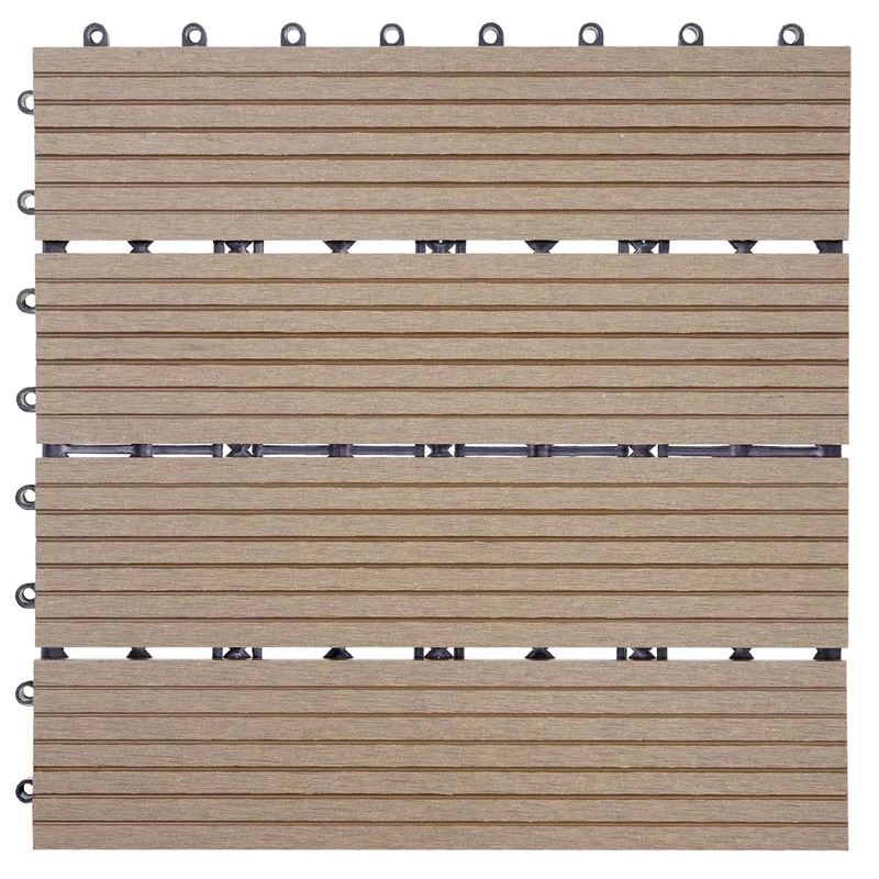 Dalles de terrasse x11 aspect bois en WPC 30x30cm clipsable 1m² balcon jardin extérieur 04_0005491