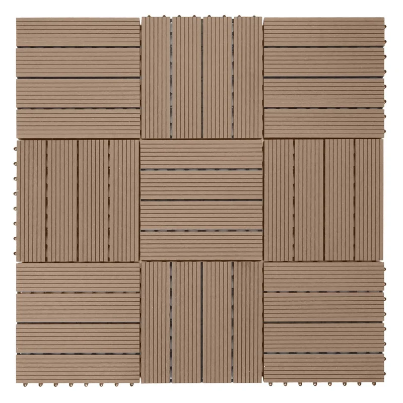 Dalles de terrasse x11 aspect bois en WPC 30x30cm clipsable 1m² balcon jardin extérieur 04_0005491