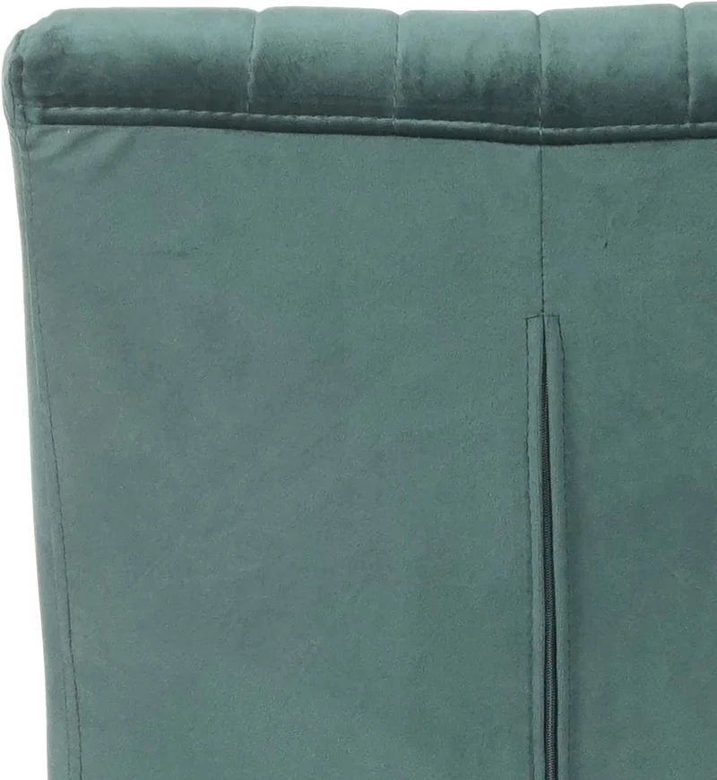 Lot de 2 chaises de salle à manger chaise de conférence en acier inoxydable brossé velours vert CDS04484