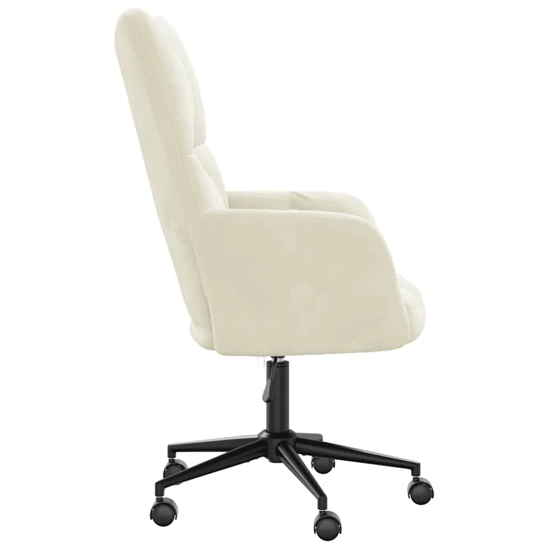 Fauteuil lounge chaise de canapé sur roulettes design moderne en velours crème DEC026639