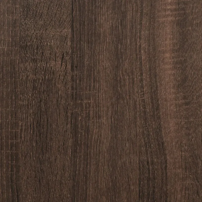 Lot de 2 tables de chevet avec compartiment avec porte 40 x 30 x 40cm bois d'ingénierie marron et métal DEC035835