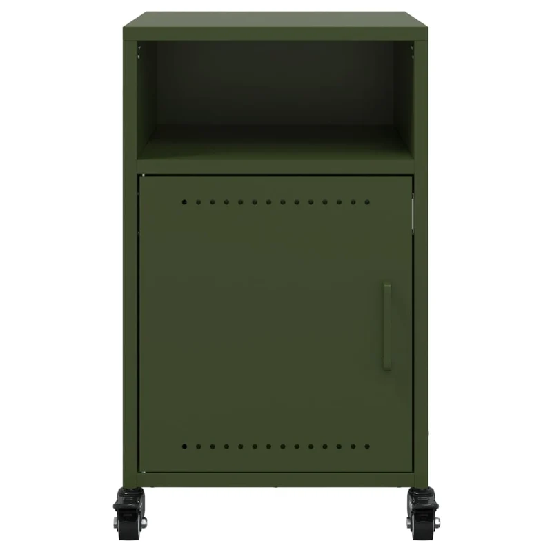 Lot de 2 tables de chevet avec une porte et compartiments 36 x 39 x 59 cm acier vert DEC035768