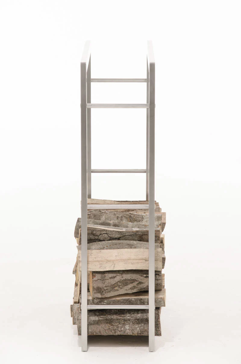 Range-bûches étagère support bois de cheminée 100x80x25 cm en acier inoxydable 10_0003542