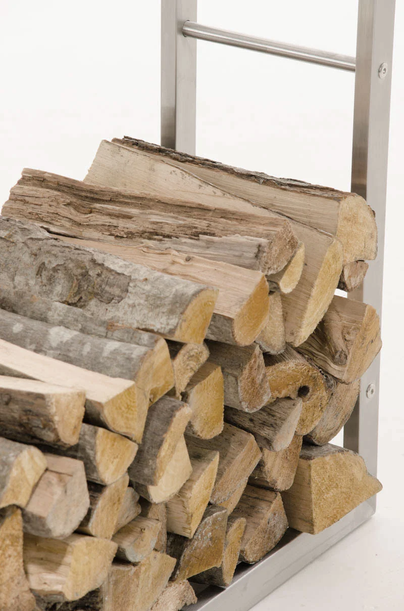 Range-bûches étagère support bois de cheminée 100x80x25 cm en acier inoxydable 10_0003542